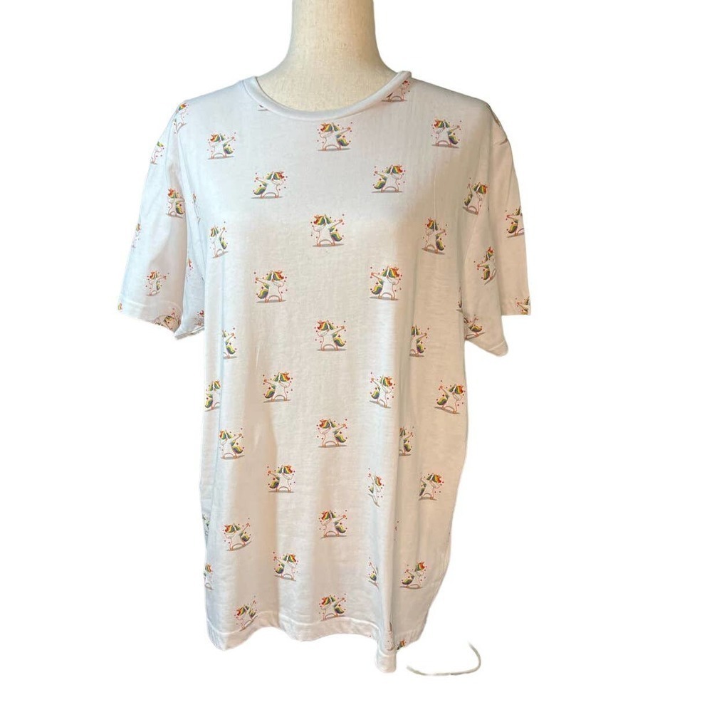 Denim & Flower Magical Designer Tee, Multicolor, Dabbing Unicorn, Large, PRIDE